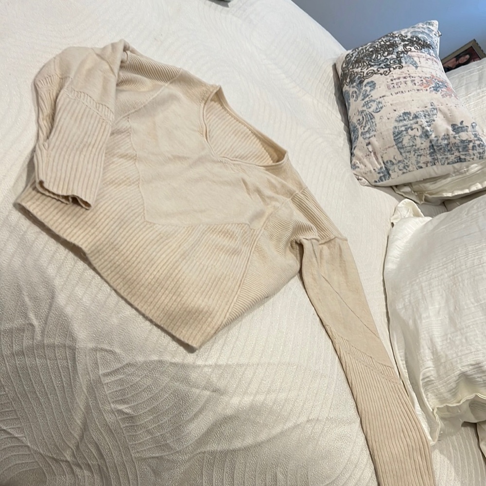 V-Neck Cream Sweater
